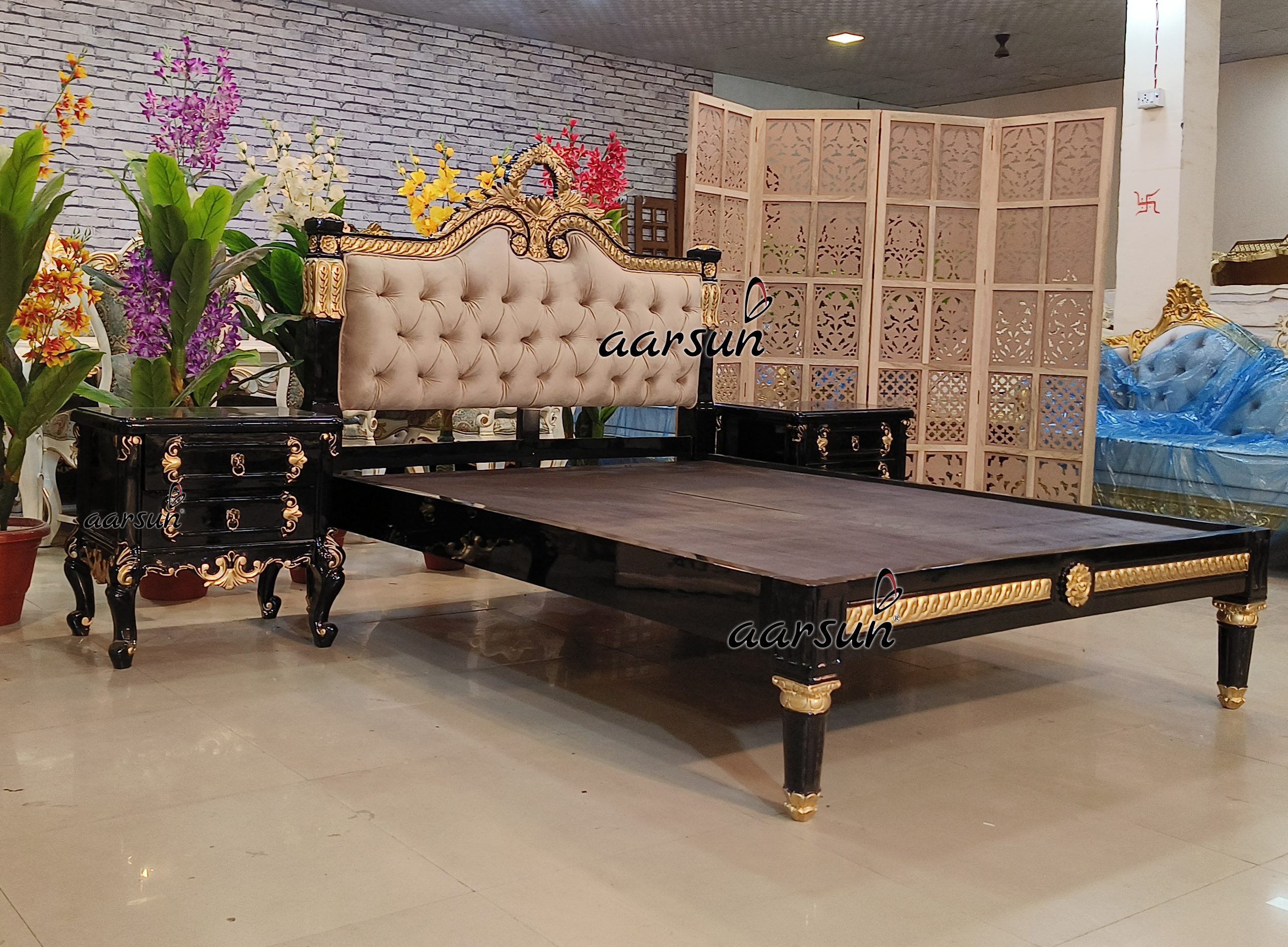 Modern Wooden Queen Size Platform Bed view 6