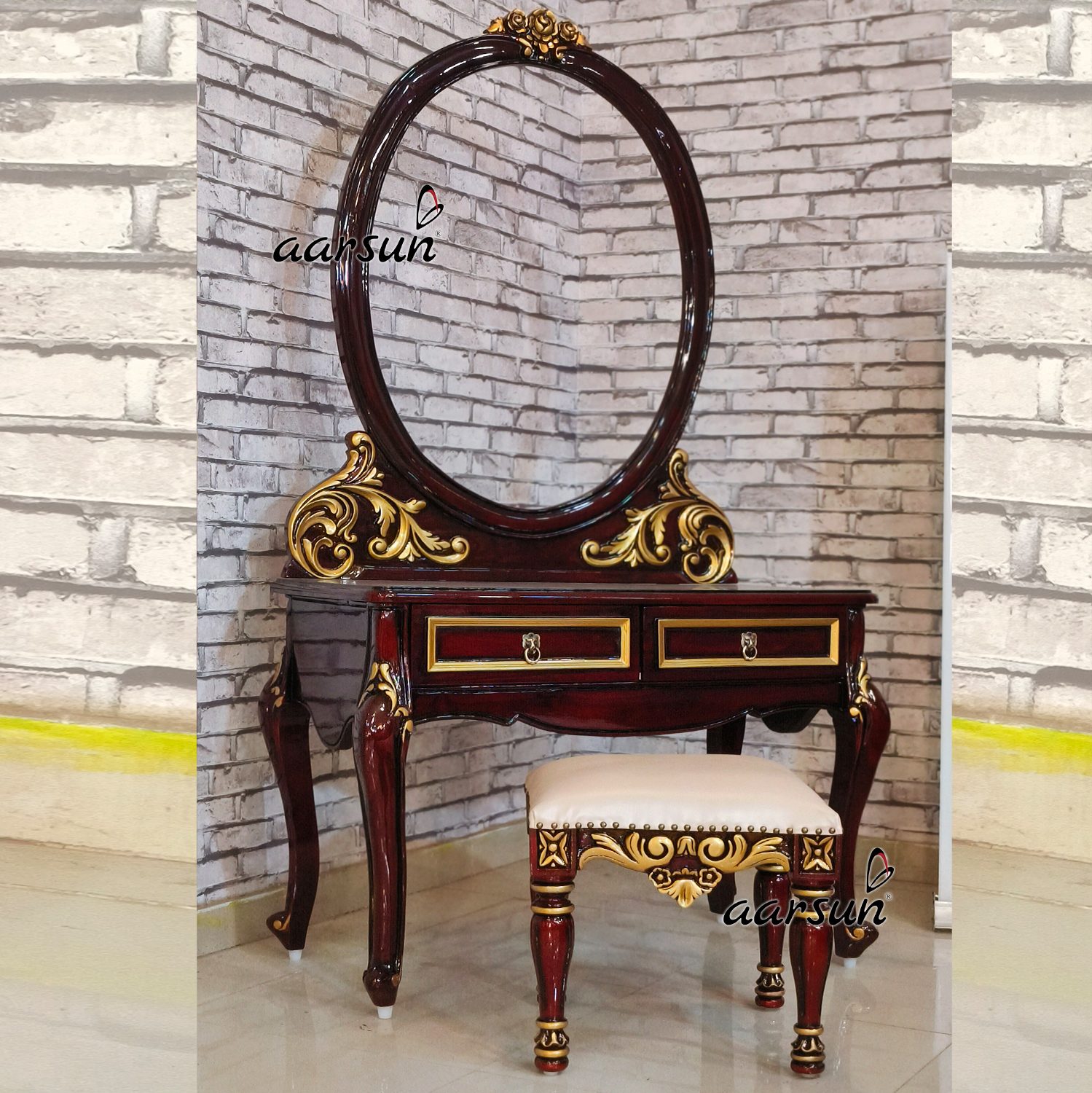 Queen size bed with dresser view 4