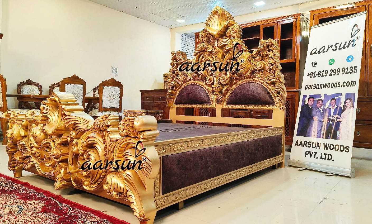 Royal Queen-Size Wooden Bed NT-011 view 3