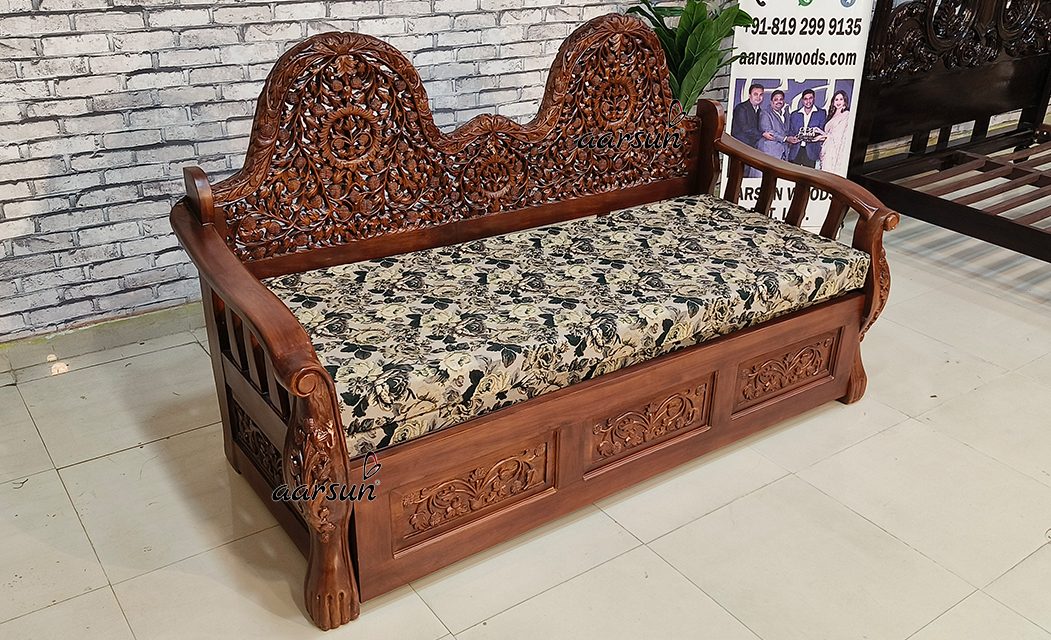 Royal Sofa Cum Bed in Teak Wood view 10