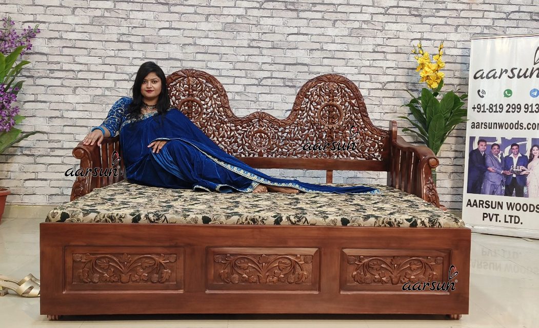 Royal Sofa Cum Bed in Teak Wood