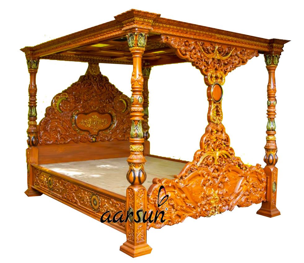 Wooden Carved Poster Bed