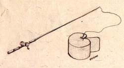 Fish Trap with Rod and Reel.
