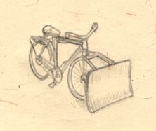 Dozer blade for a bicycle.