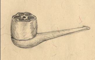 Six-pipe revolver.
