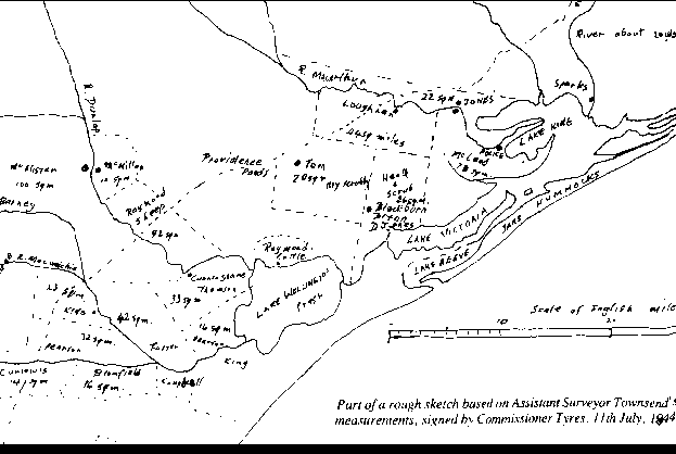 Map of Gippsland Lakes 1944.