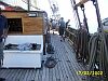 The deck with a storage locker in the foreground.