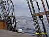 View out to sea with rigging in the foreground.