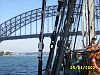 Passing under the Sydney Harbour Bridge.