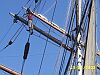 Crew member in Aloft in the rigging.