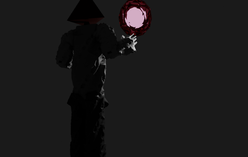 Character holding orb