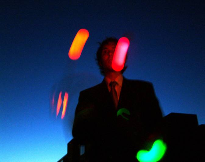 Arty photo of jeff juggling