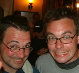 Pat and Simon looking red