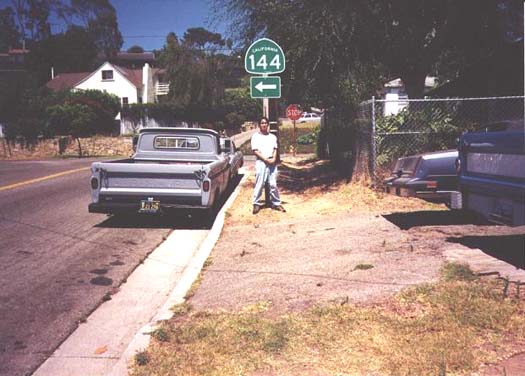 Northbound Route 144 on Mason Avenue, which then makes a left on Salinas Avenue.  That's me at the trailblazer.