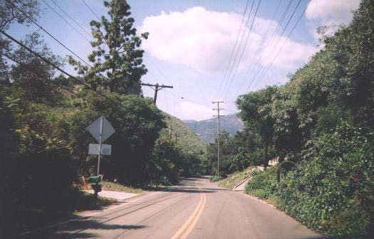 Northbound Route 144 entering Sycamore Canyon.