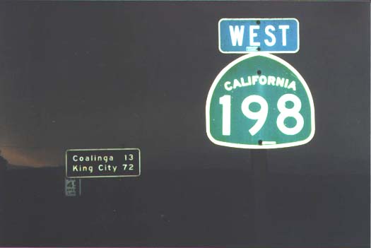 Route 198 west past Route 5 and exiting the service area.