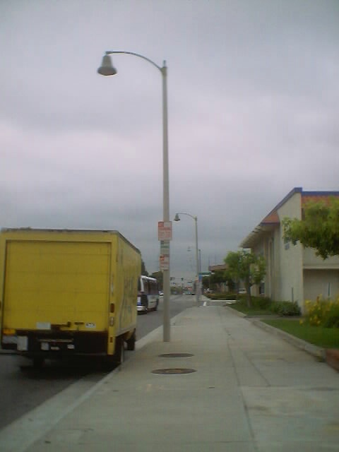 Since Route 72 is part of El Camino Real, naturally you would find a few mission-style motifs on it, such as these street lights with novelty bell fixtures.