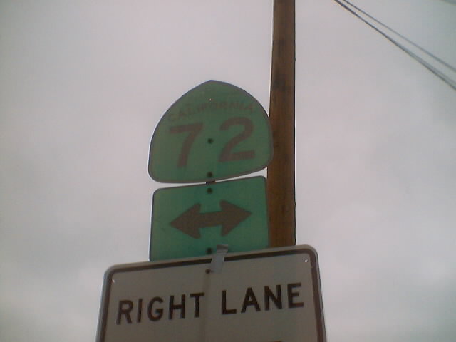 Route 72 shield from Norwalk Boulevard.  Oddly enough, the route itself is poorly signed, but there is an abundance of shields on its cross streets.
