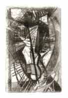 Artist's Intaglio Copperplate --- A.F.Sundberg, Small Face Scratches (first version) - drypoint and engraving 120 x 75 mm