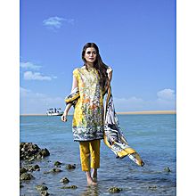 Description: Chrome Yellow 3 Pc Printed Lawn-Unstitched -SS-38-18-Chrome Yellow