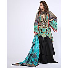 Description: Teal 2 Pc Printed Embroidered-Unstitched -SS-71-18-Teal