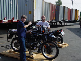 de-crating the bikes