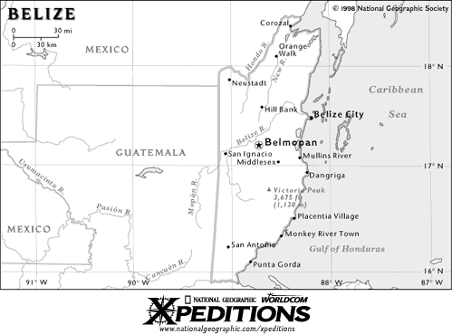 Map of Belize