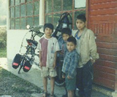 Kids in front of school