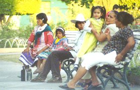 People in town square