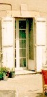 French Windows opening out from the Blue Room