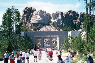Mt. Rushmore and the new visitor center area.