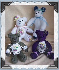 felt bears with silk ribbon embroidery