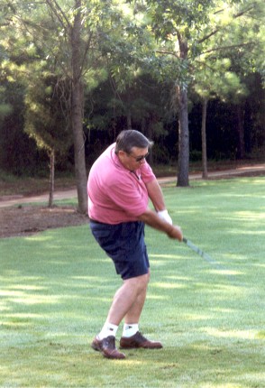 Bill Noland teeing off on second hole