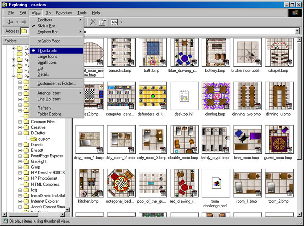 select Thumbnails from view