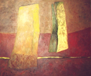 Brown menhirs, 70x100 cm