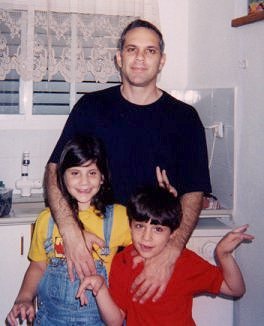 Shira and Yohai being silly with Avi