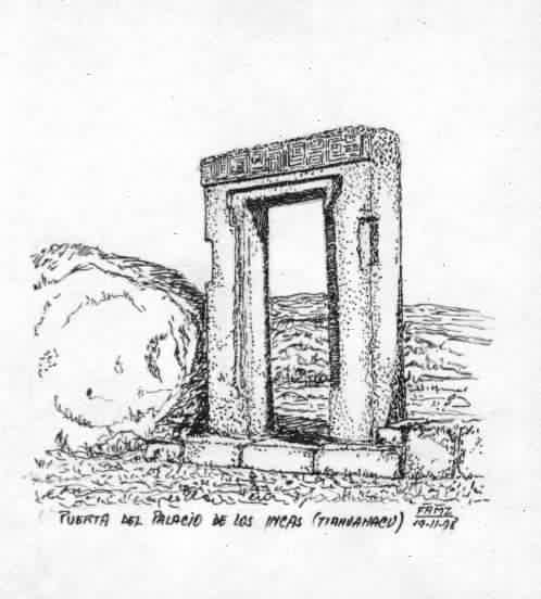 Puerta del Palacio de los Incas. Tiahuanacu