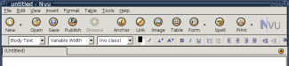 Nvu with
Toolbar cut
