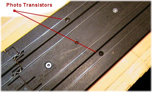 Photo-transistors embedded into track