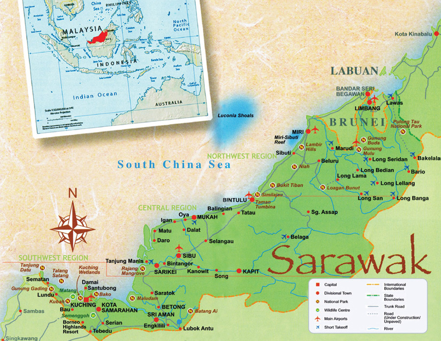 Sarawak map, Click to enlarge