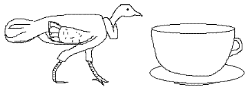 a turkey and a teacup