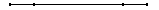 a line segment showing four points
