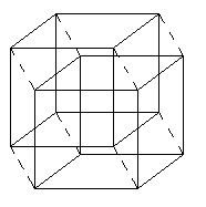 a 4-D hypercube as a pair of cubes
