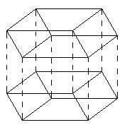 a 4-D hypercube as a pair of cubes