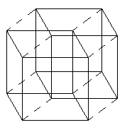 a 4-D hypercube as a pair of cubes