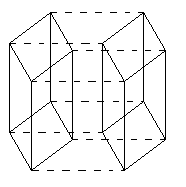 a 4-D hypercube as a pair of cubes