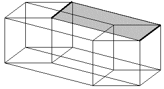 a hypercube showing new faces as trailings of cube edges