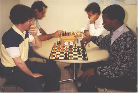 Willie Speaks playing speed chess with Bill Price