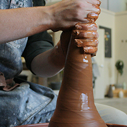 Centering the clay