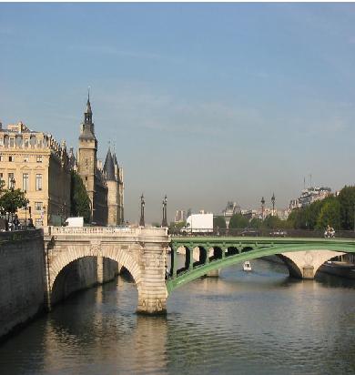 The Seine looking west towards the Louvre from the bridge at Notre Dame